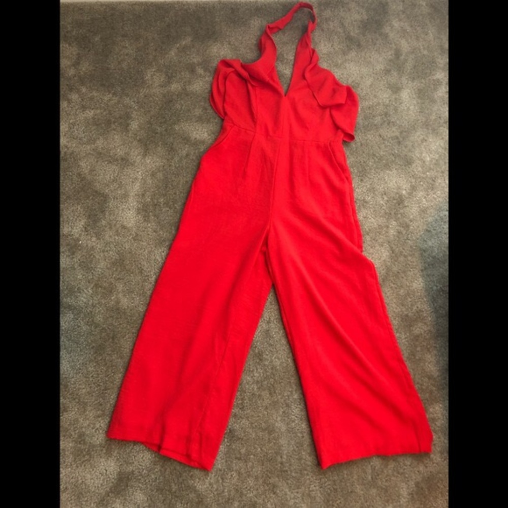 Do + Be Red Halter Jumpsuit